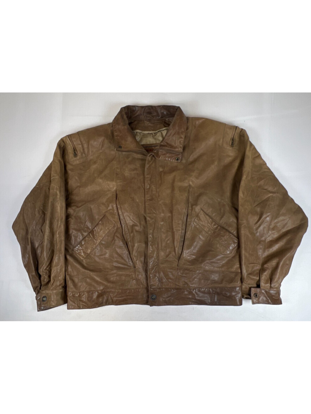 Adventure Bound Men's XL Brown Leather Thinsulate Bomber Jacket